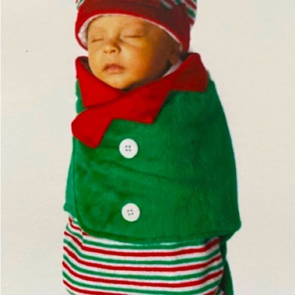 𝅺💚❤️🎄ADORABLE Baby Elf Swaddle and Hat set-Brand New💚❤️ - Picture 5 of 5